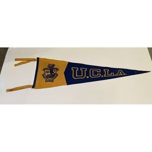 Vintage U.C.L.A. UCLA Bruins Mini Felt Pennant NCAA 1950's Blue‎ Gold 32"